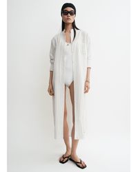 TOTEME - Striped Summer Tunic/Oyster - Lyst
