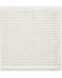 TOTEME - Checked Light Wool Scarf Ecru - Lyst