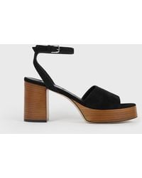 TOTEME - Platform Suede Sandals/Tan - Lyst