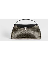 TOTEME - T-Lock Woven-Leather Top Handle/Sand - Lyst