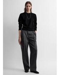 TOTEME - Herringbone Double-Pleat Trousers Melange - Lyst