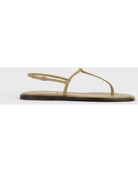 TOTEME - T-Strap Nappa Sandals Desert/Dark - Lyst