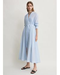 TOTEME - Belted Cotton Voile Dress - Lyst