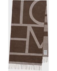 TOTEME - Monogram Jacquard Wool Scarf Dark - Lyst
