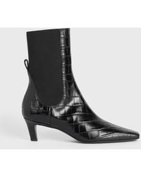 TOTEME - Croco-Embossed Mid-Heel Boots - Lyst