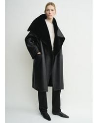 TOTEME - Shearling Wrap Coat - Lyst