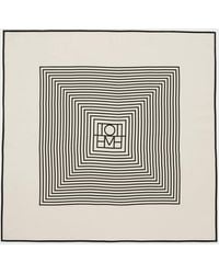 TOTEME - Centered Monogram Silk Scarf Crème - Lyst