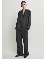 TOTEME - Monogram Flannel Pj Top Charcoal - Lyst