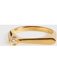 TOTEME - Signet Diamond Midi Ring 18Kt - Lyst