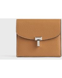 TOTEME - T-Lock Grained-Leather Cardholder - Lyst