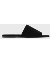 TOTEME - Velour-Leather Bandeau Slides - Lyst