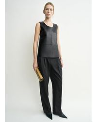 TOTEME - Scoop-Neck Leather Top - Lyst