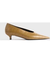 TOTEME - Sharp Croco-Embossed Kitten Pumps - Lyst
