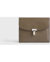TOTEME - T-Lock Grained-Leather Cardholder - Lyst