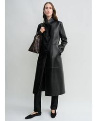 TOTEME - Slim Leather Coat - Lyst