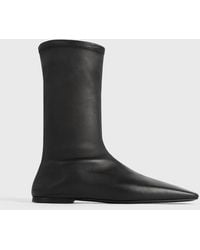 TOTEME - Leather Sock Boots - Lyst