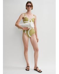 TOTEME - Monogram Swimsuit Melon/Ecru - Lyst