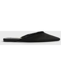 TOTEME - Frayed Satin Lounge Slippers - Lyst