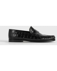 TOTEME - Moccasin Croco-Embossed Loafers - Lyst