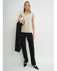 TOTEME - Scoop-Neck Leather Top - Lyst
