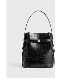 TOTEME - Belted Croco-Embossed Bucket Bag - Lyst