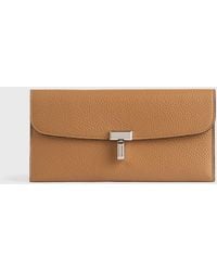 TOTEME - T-Lock Grained-Leather Wallet - Lyst