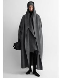 TOTEME - Hoodie Belted Coat Melange - Lyst