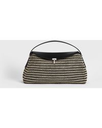 TOTEME - T-Lock Woven-Leather Top Handle/Sand - Lyst