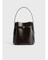 TOTEME - Belted Croco-Embossed Bucket Bag - Lyst