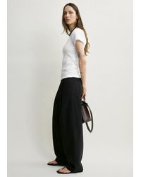 TOTEME - Wide-Ribbed V-Neck Tee - Lyst