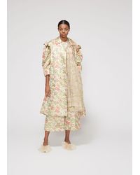 Simone Rocha Floral Brocade Coat - Green