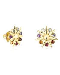 Tous - Silver Vermeil Magic Nature Sun Earrings With Gemstones - Lyst