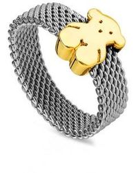 Tous - Steel And Gold Sweet Dolls Ring 0,5cm. - Lyst