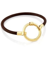 Tous - Vermeil Silver And Leather Hold Bracelet - Lyst