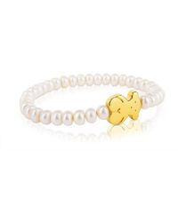 Tous - Pearl Sweet Dolls Bracelet With Silver Vermeil, Rose Silver Vermeil And Dark Silver - Lyst