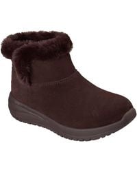Skechers - On-The-Go Stellar Cozy Step Leather Winter Ankle Boots - Lyst