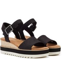 TOMS - Diana Canvas Wedge Sandal - Lyst
