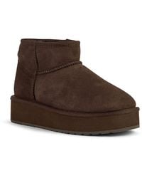 EMU - Stinger Micro Flatform 2.0 Sheepskin Chocolate Boots - Lyst