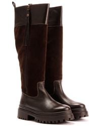 Osprey - The Bramble Tall Leather Chocolate Burnish Boots - Lyst