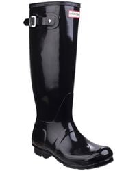 HUNTER - Original Tall Gloss Wellingtons - Lyst