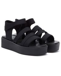 vagabond bonnie black leather platform slides