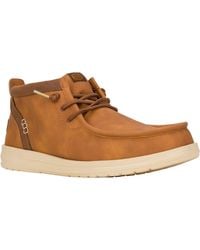 HEYDUDE - Wally Mid Gripr Classic Synthetic Cognac/ Boots - Lyst