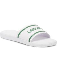 lacoste white slippers