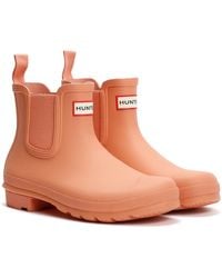 HUNTER - Original Chelsea Rubber Terracota Wellington Boots - Lyst