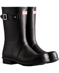 HUNTER - Original Short Wellington Boots Stivali Di Gomma Neri Da Uomo - Lyst