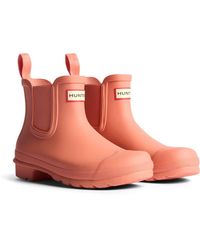 HUNTER - Original Chelsea Boot Rubber Terracotta Wellington Boots - Lyst