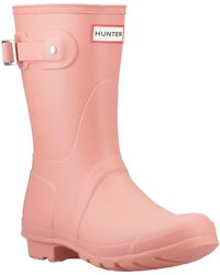 HUNTER - Original Short Boot Rubber Terracotta Wellington Boots - Lyst