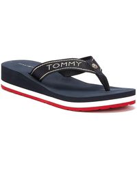 tommy hilfiger wedge flip flops womens