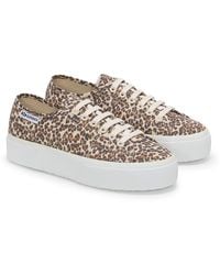 Superga - 2740 Leopard Print Canvas Leopard Trainers - Lyst