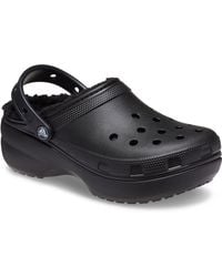 Crocs™ - Classic Platform Lined Ciabatte Nere Da Donna - Lyst